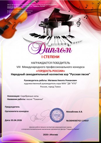 Поздравляем творческие коллективы МАУ "ДК "КТО" с блестящими достижениями в апреле! 